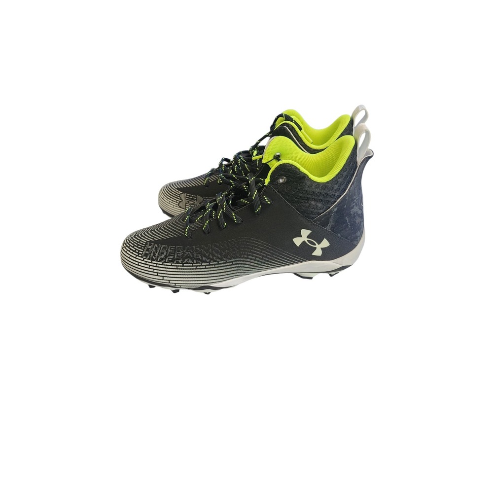 Under Armour Highlight mc Football Cleats‎ Mens 12 Black Lime Green Excellent